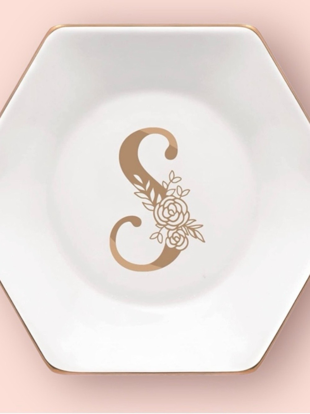 Caraknots S Initial Ring Dish Jewelry Tray